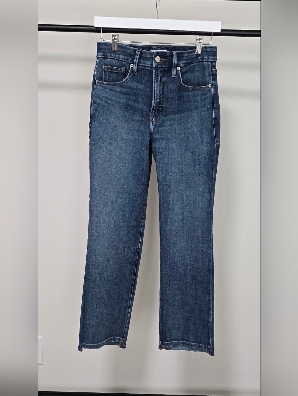 Good American Dark Blue Straight-Leg Jeans